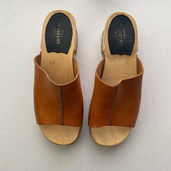 Swedish Hasbeens Ann Sandals Clogs Shoes Brown Tan - Picture 2 of 12